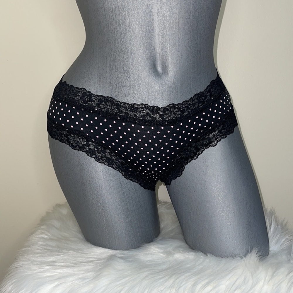 VICTORIAS SECRET THE LACIE POSEY LACE WAIST COTTON CHEEKY PANTY UNDERWEAR . NWT